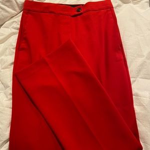ANN Taylor red wide leg pants & mock neck sweater